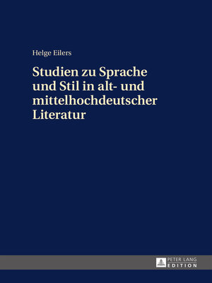 cover image of Studien zu Sprache und Stil in alt- und mittelhochdeutscher Literatur